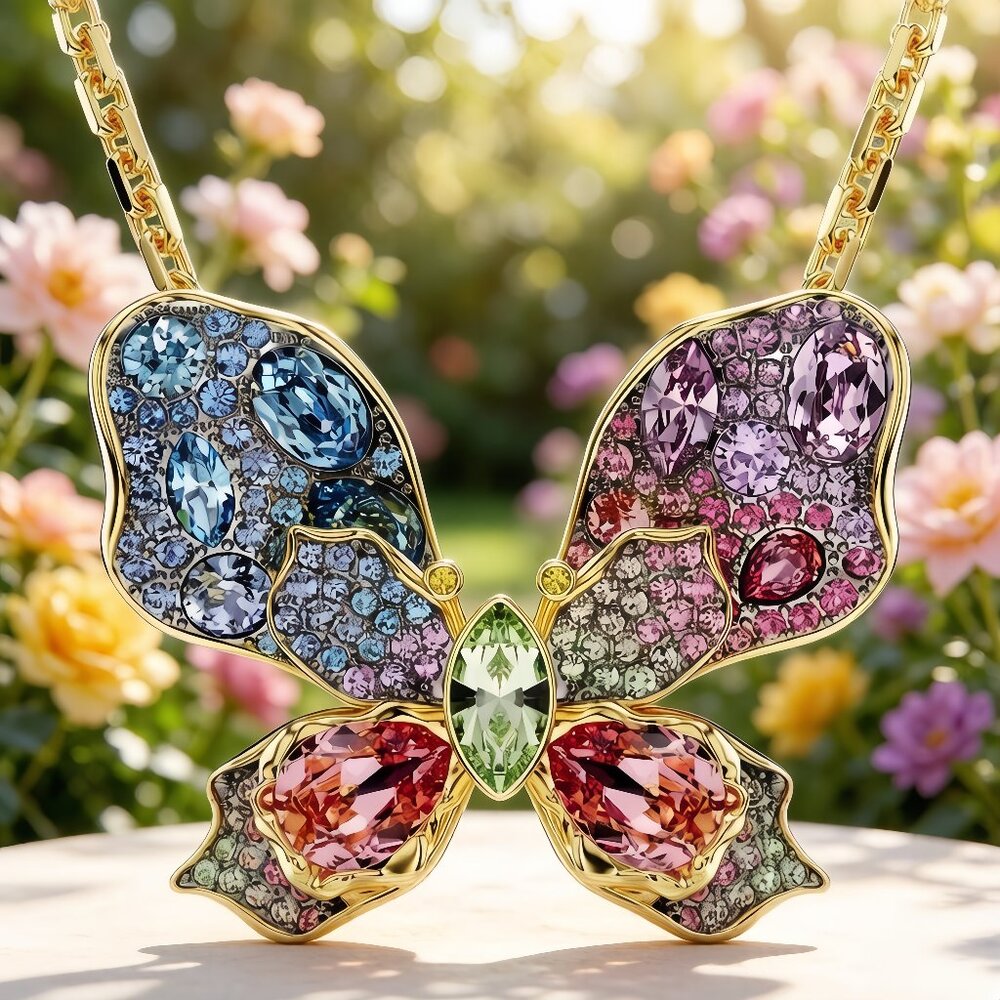 Swarovski's new Idyllia butterfly necklace pendant accessory